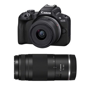 Canon eos r50 + rf-s 18-45mm f4.5-6.3 is stm + rf 75-300mm f4-5.6