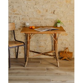 Table d'appoint en rotin et chêne n°777