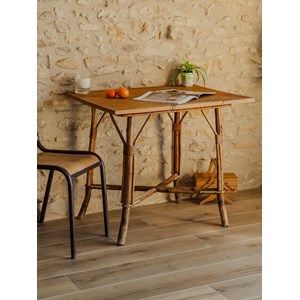 Table d'appoint en rotin et chêne n°777