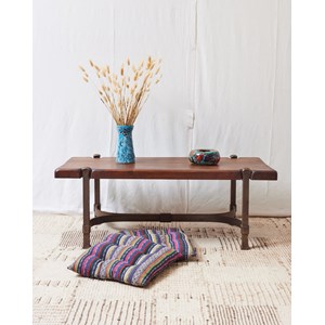 Table basse brutaliste en bois massif n°504