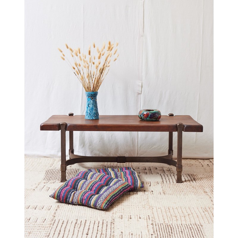 Table basse brutaliste en bois massif n°504
