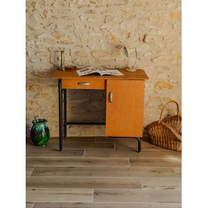 Bureau et la chaise en bois et métal n°587