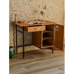 Bureau et la chaise en bois et métal n°587