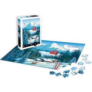 Puzzle 1000 pièces paysage enneigé