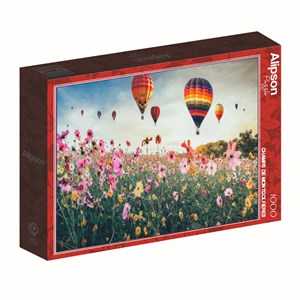 Puzzle 1000 pièces champ de montgolfière