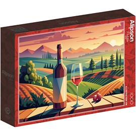 Puzzle 1000 pièces illustration de vin