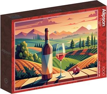 Puzzle 1000 pièces illustration de vin