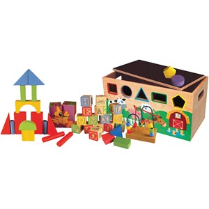 Coffret de rangement 7 en 1 jouets en bois