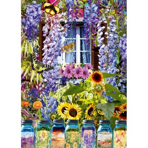 Puzzle 500 pièces maison fleurie