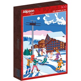 Puzzle 500 pièces une journée au ski