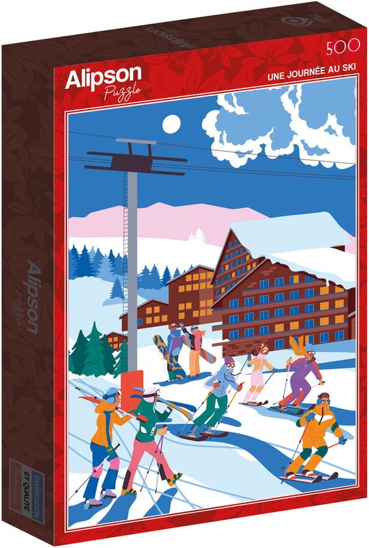 Puzzle 500 pièces une journée au ski