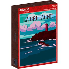 Puzzle 500 pièces affiche phare breton