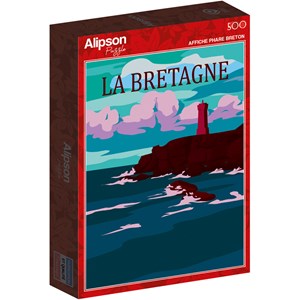 Puzzle 500 pièces affiche phare breton