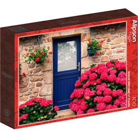 Puzzle 500 pièces maison bretonne fleur