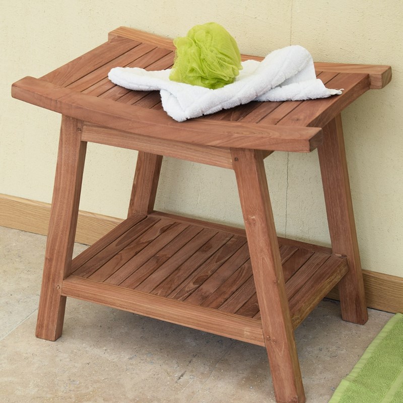 Tabouret en teck massif - kyoto