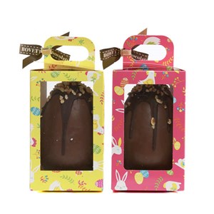 Œuf gourmand chocolat noir et lait et éclats de noisettes du piémont