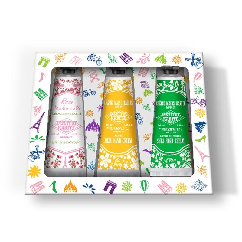 Trio parisien crèmes mains rose mademoiselle, jasmin et muguet