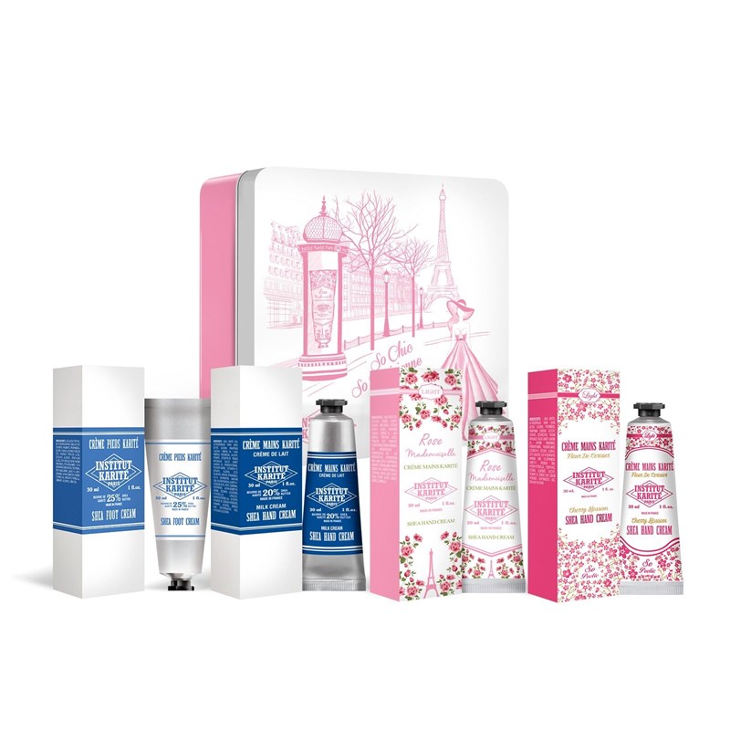 Coffret crèmes mains crème de lait, fleur de cerisier, rose mlle et crème pieds