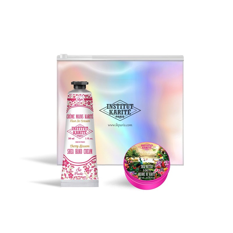 Petite trousse holographique fleur de cerisier