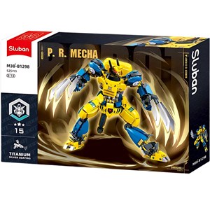 Robot super pr mecha jaune bleu