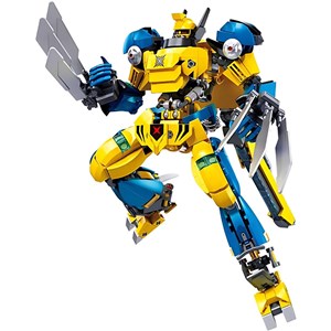 Robot super pr mecha jaune bleu