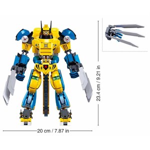 Robot super pr mecha jaune bleu