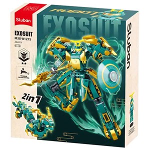 Robot mecha 2 en 1 vert jaune