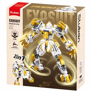 Robot mecha 2 en 1 blanc jaune