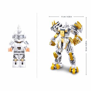 Robot mecha 2 en 1 blanc jaune