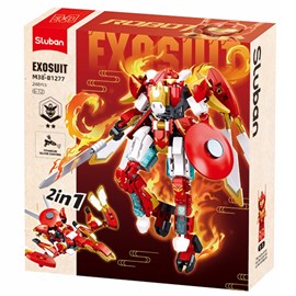 Robot mecha 2 en 1 rouge blanc