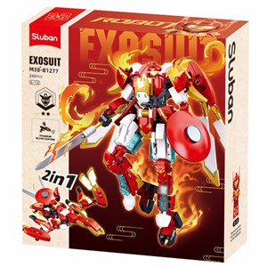 Robot mecha 2 en 1 rouge blanc