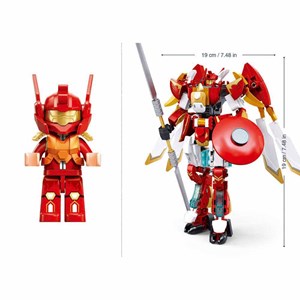 Robot mecha 2 en 1 rouge blanc