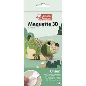 Maquette adhesive carton 3d - chien