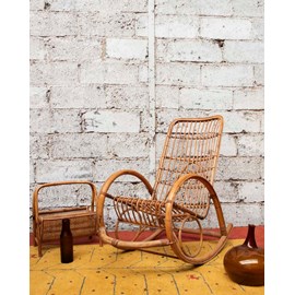 Rocking-chair en rotin clair n°68