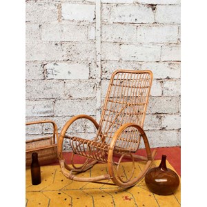 Rocking-chair en rotin clair n°68