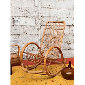 Rocking-chair en rotin clair n°68