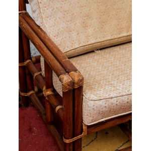 Paire de fauteuils en rotin foncé n°764