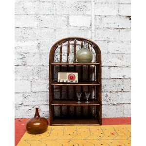 Grande étagère en rotin foncé n°762