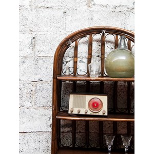 Grande étagère en rotin foncé n°762