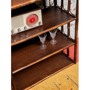 Grande étagère en rotin foncé n°762