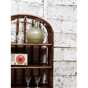 Grande étagère en rotin foncé n°762