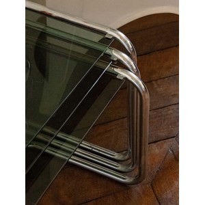 Tables gigognes chromées en verre n°839