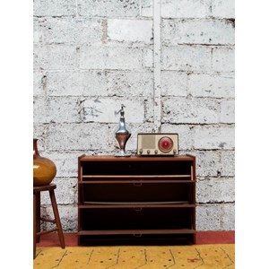 Meuble à chaussures en bois clair et foncé n°532