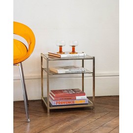 Table d'appoint chromée en verre n°1238