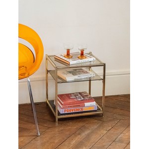 Table d'appoint chromée en verre n°1238