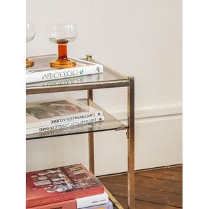 Table d'appoint chromée en verre n°1238