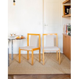 Lot de 2 chaises rayées en bois clair n°1341