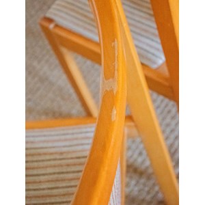 Lot de 2 chaises rayées en bois clair n°1341