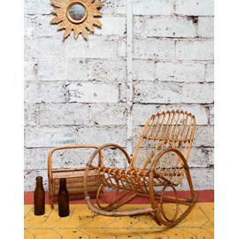 Rocking-chair en rotin clair n°66