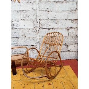 Rocking-chair en rotin clair n°66